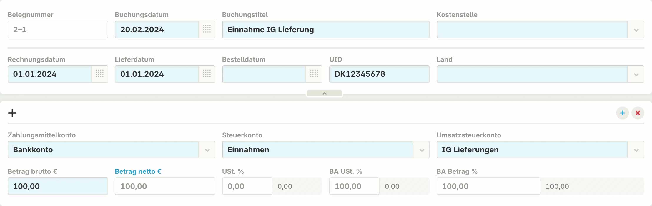 Buchung (IST-Methode)